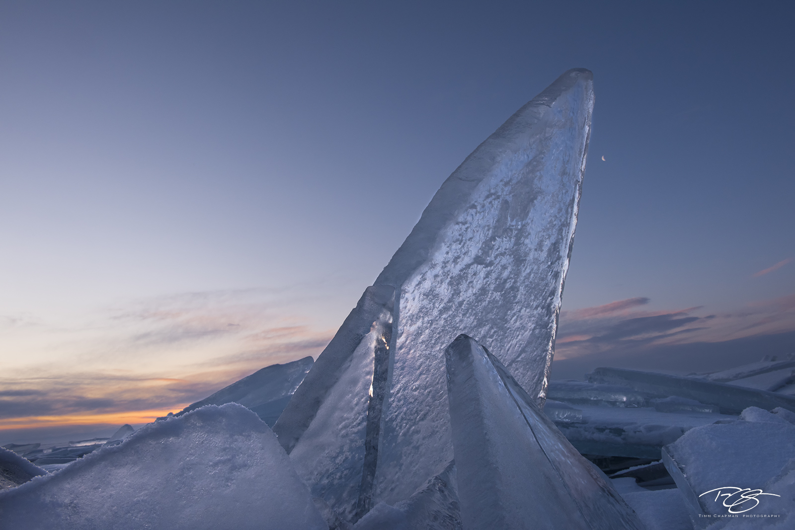 Dorsal Shards of broken ice heave up in the ever active Lake Baikal, the deepest freshwater lake on the planet