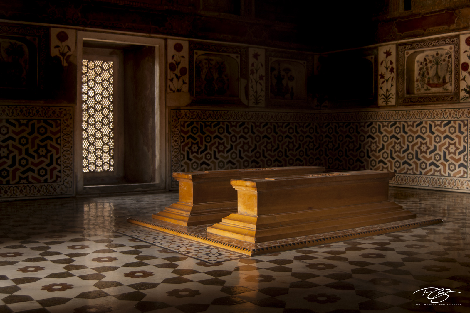 Partners in the Afterlife Cenotaphs lay side by side inside the tomb of I'timad-ud-Daulah also known as 'The Baby Taj'. This mausoleum was commissioned...