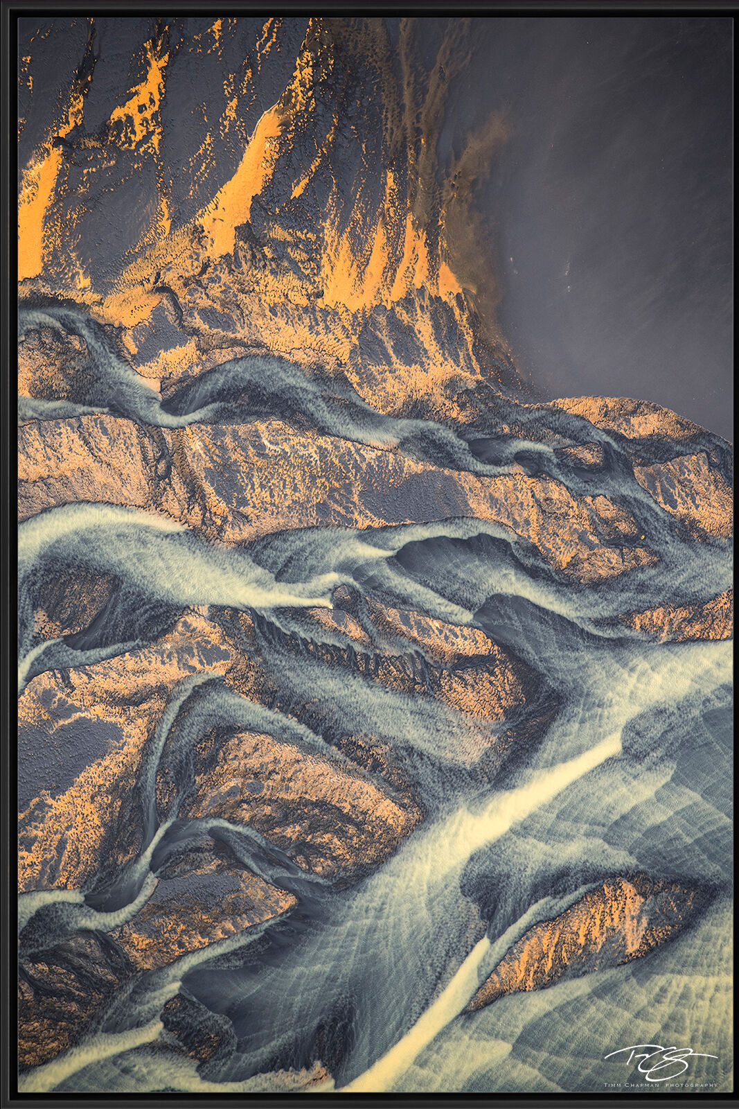 Þjórsá 318 Aerial view of Icelandic waterway, the Þjórsá River