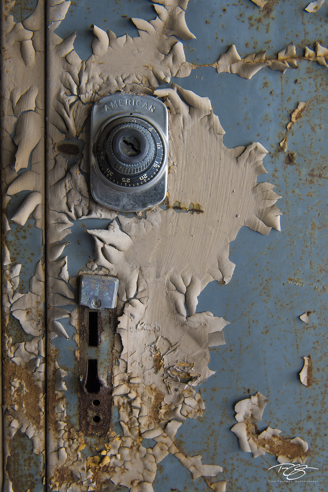 The Locker Decades after this locker was closed for the final time, the elements continue to peel the paint into everchanging patterns